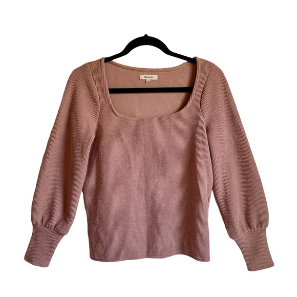 MADEWELL Ottoman Rib Square Neck Top Blouse Small - Picture 2 of 6